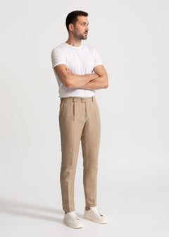 The Romana Linen Trousers Sand