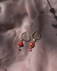 Sweetheart Earrings Pink/Gold