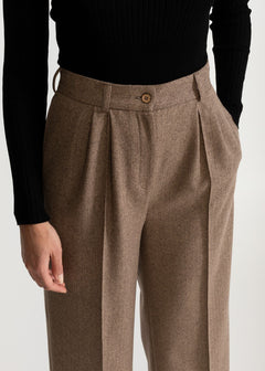 Women's Figa Herringbone Wool Bootcut Pants Mochaccino