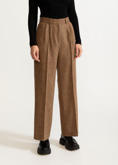 Women's Figa Wool Herringbone Wool Bootcut Pants  Whiskey Brown