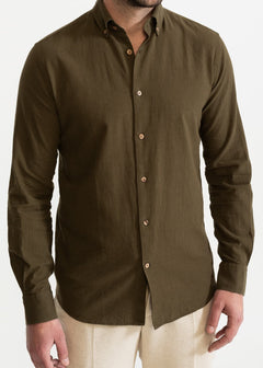 The Godeanu Linen Shirt Khaki