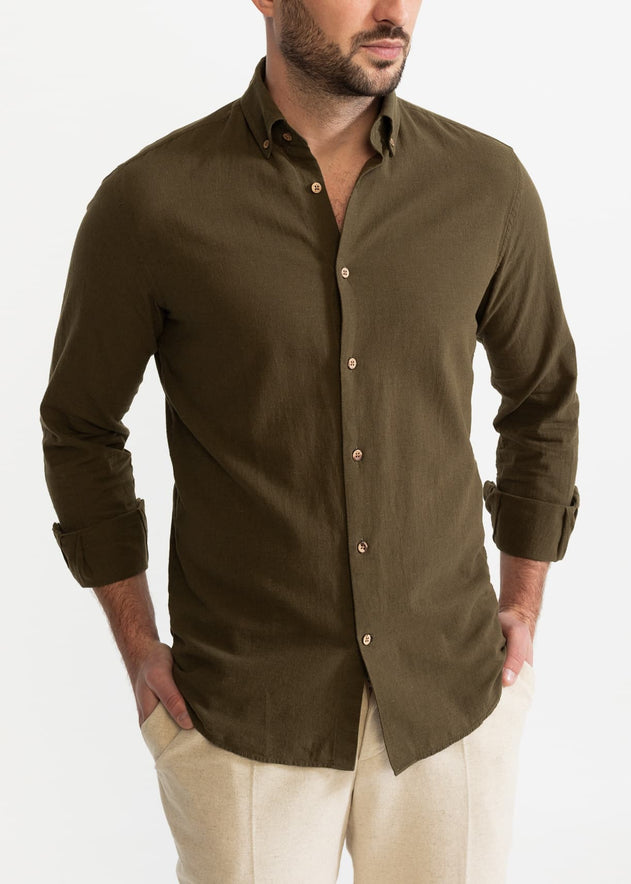 The Godeanu Linen Shirt Khaki