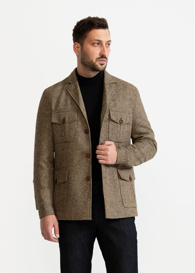 The Safari Wool Jacket  Chambray Beige