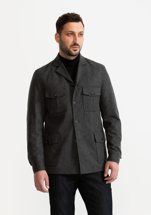 The Safari Wool Jacket  Grey