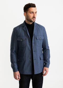 The Safari Wool Jacket  Blue