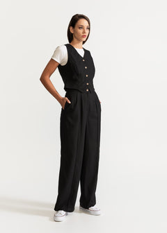 Women's Figa Linen Set  Black