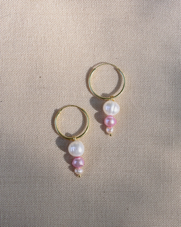 Bubblegum Hoops White/Pink/Gold