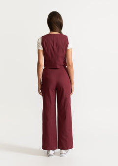 Women's Figa Organic Cotton Trousers Burgundy