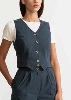 Women's Figa Organic Cotton Waistcoat  Grey