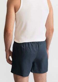 The Linen Boxer Shorts  Petrol Blue