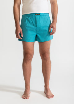 The Cotton Boxer Shorts Aqua Blue