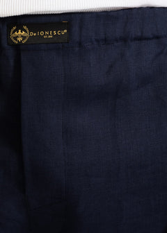 The Linen Boxer Shorts  Navy Blue