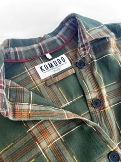 Axel Flannel Patchwork Check Shirt Green