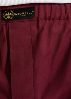 The Cotton Boxer Shorts Burgundy Red