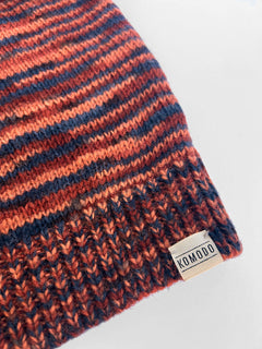 Close-up of hand-knitted lamb wool texture