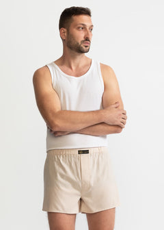 The Cotton Boxer Shorts Beige