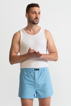 The Cotton Boxer Shorts Baby Blue