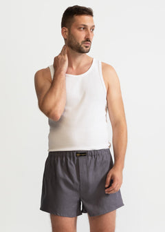 The Linen Boxer Shorts  Grey