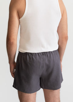 The Linen Boxer Shorts  Grey