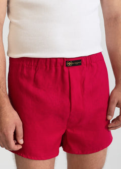 The Linen Boxer Shorts  Siclam Red