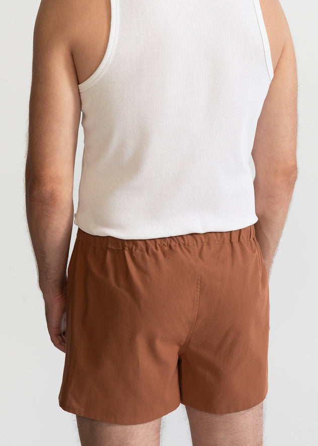 The Cotton Boxer Shorts Caramel Brown