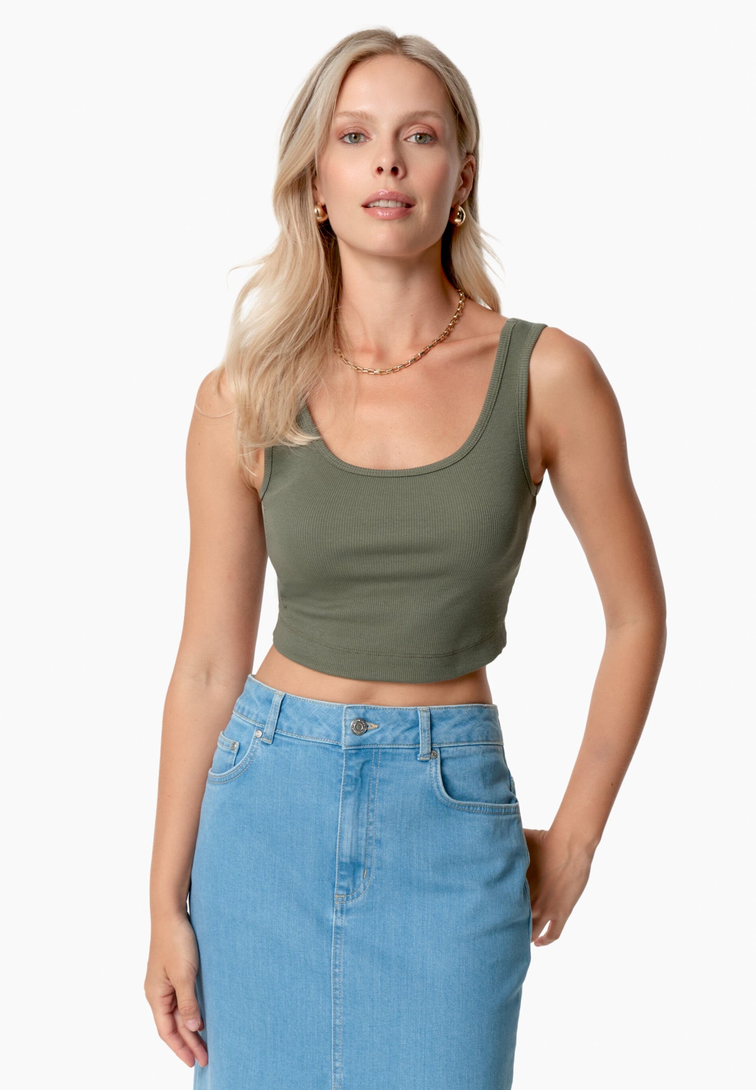 Iriss Croptop Olijf