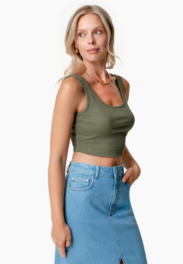 Iriss Croptop Olijf