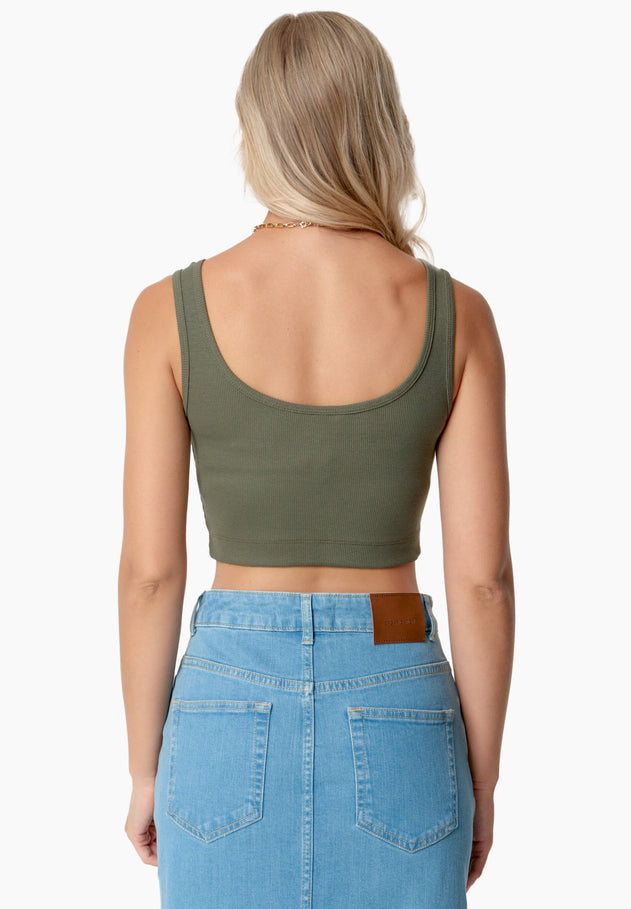 Iriss Croptop Olijf