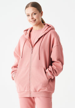 Jale Soft Touch Organic Cotton Sweat Jacket Blush