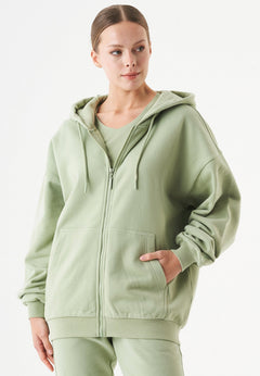 Jale Sweatvest Saliegroen