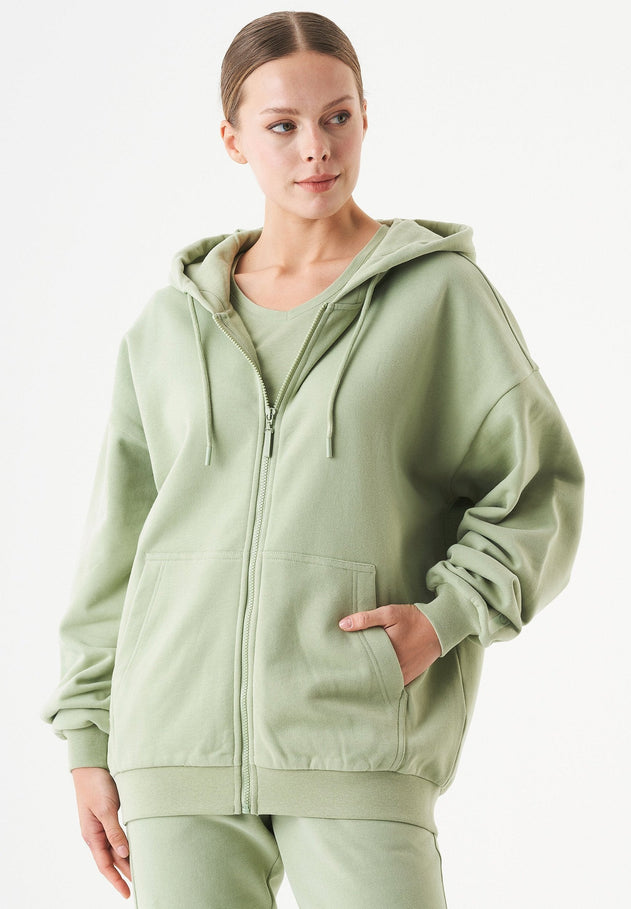 Jale Sweatvest Saliegroen