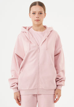 Jale Soft Touch Organic Cotton Sweat Jacket Dusty Pink