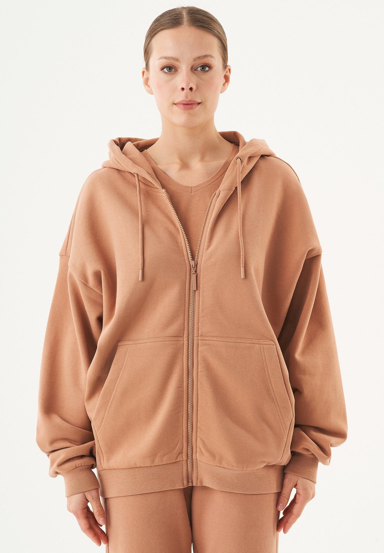 Jale Sweatvest Lichtbruin