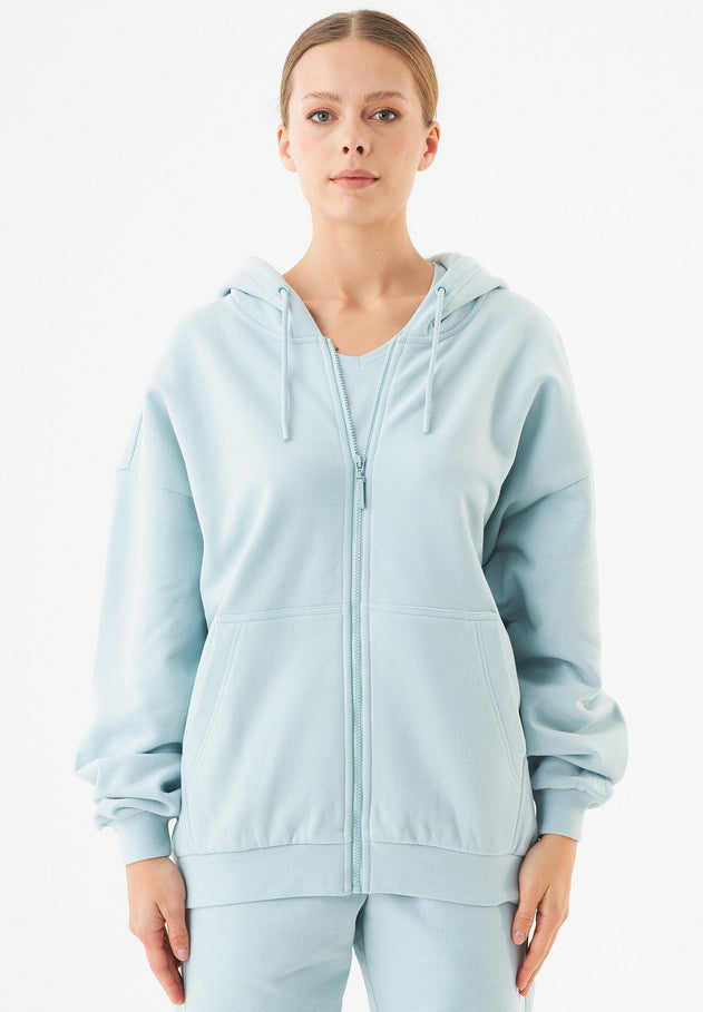 Jale Sweatvest Mintblauw