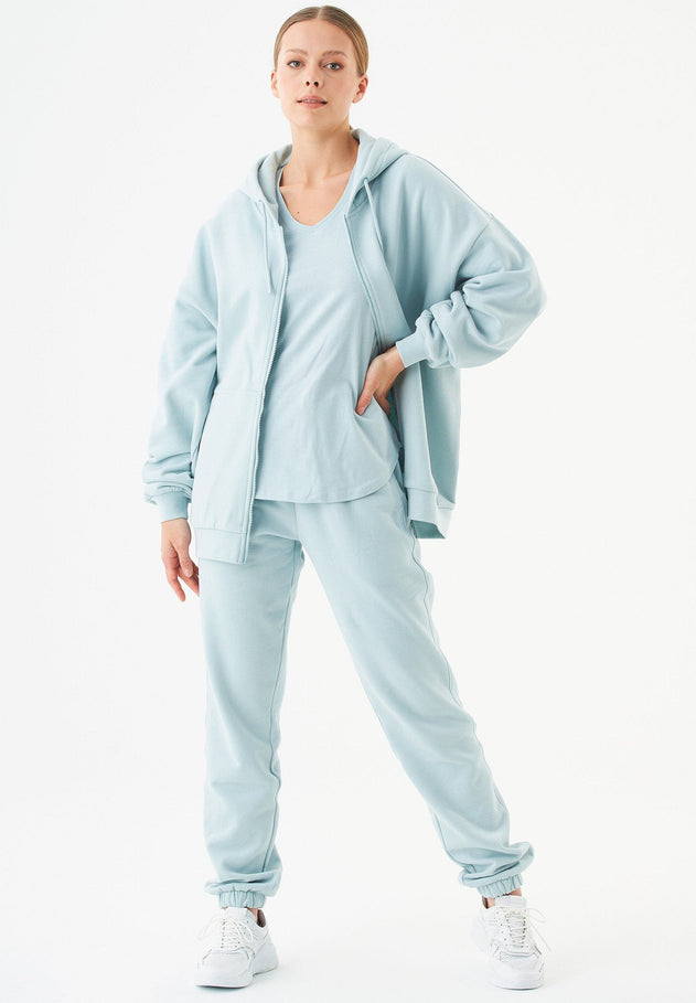 Jale Sweatvest Mintblauw