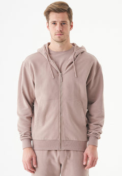 Junda Unisex Soft Touch Organic Cotton Sweat Jacket Mocha