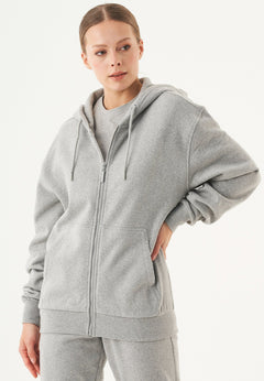 Junda Unisex Soft Touch Organic Cotton Sweat Jacket Grey Melange