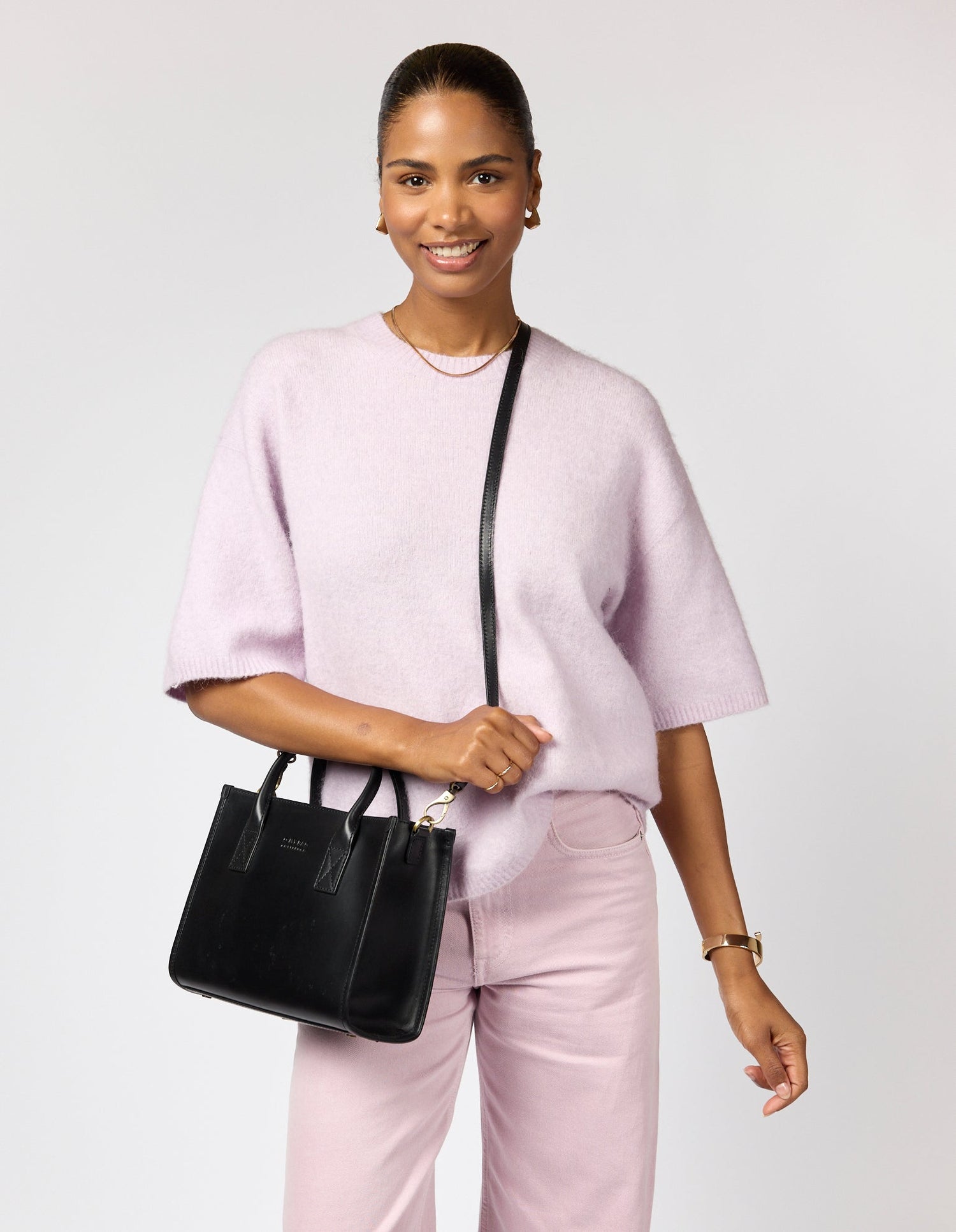 Jackie Tasriem Midi Leer Zwart