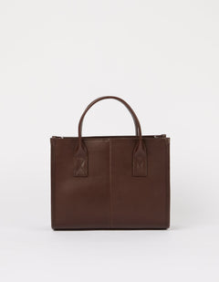 Jackie Midi Bag with Leather Strap Classic Leather Chocolate Brown