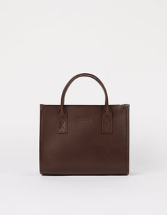 Jackie Midi Bag with Leather Strap Classic Leather Chocolate Brown