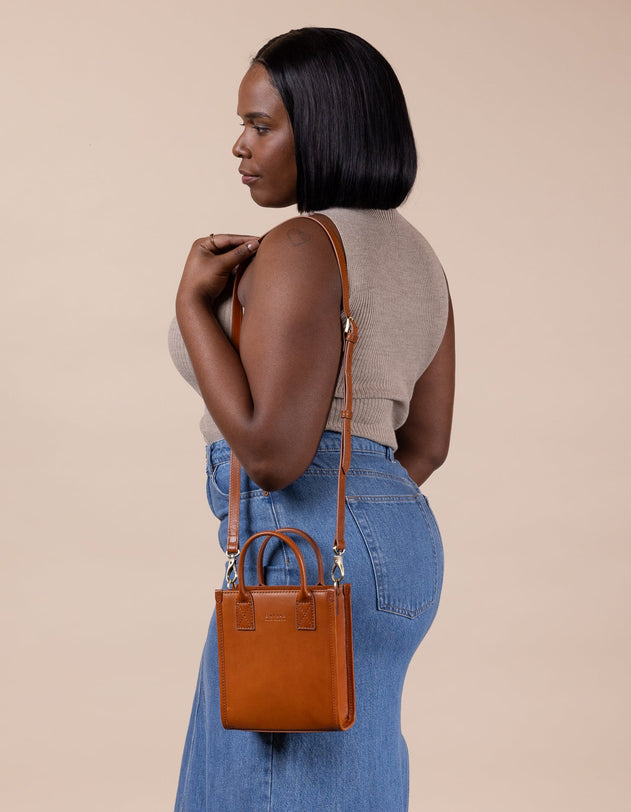 Jackie Mini Tas Cognac