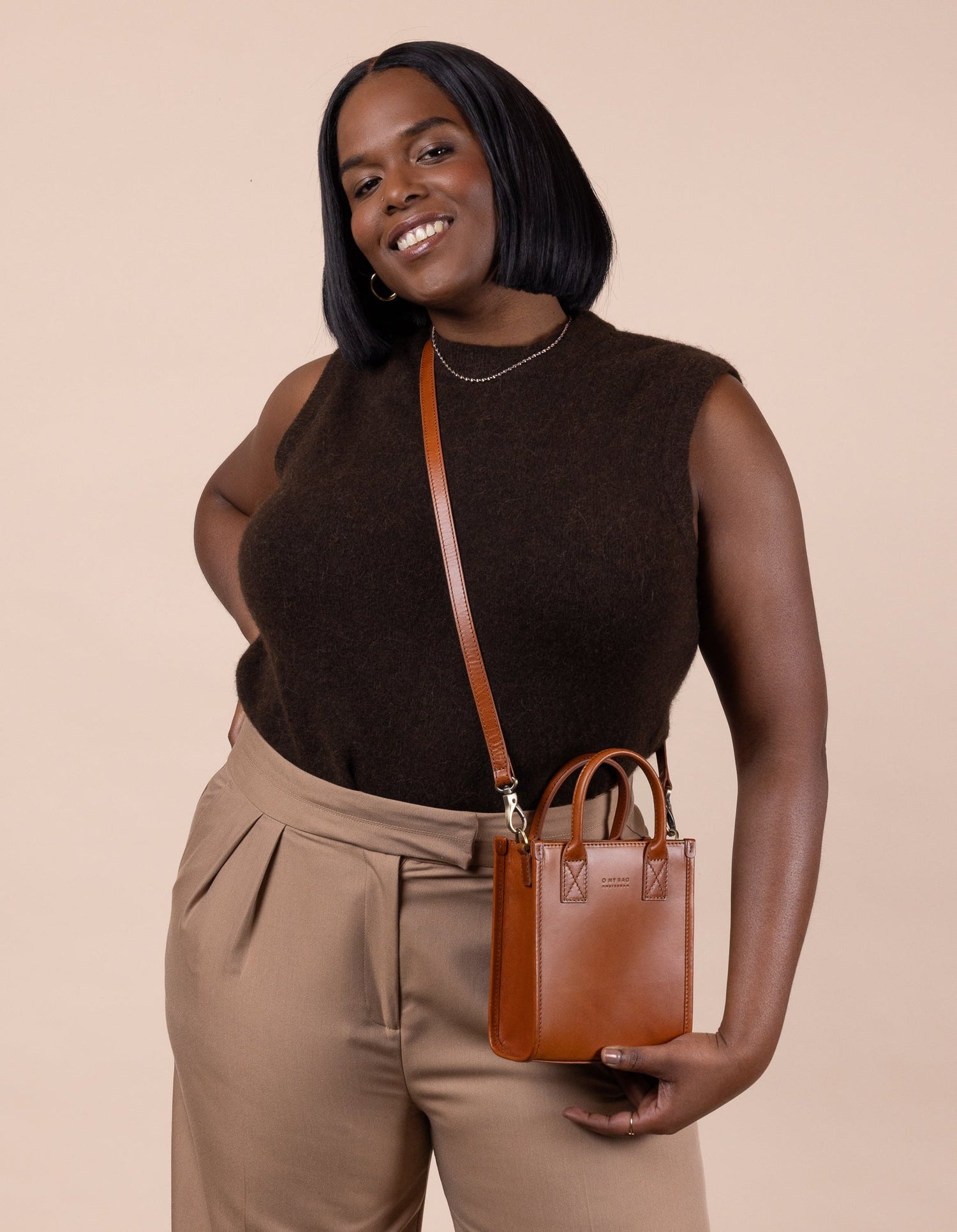 Jackie Mini Tas Cognac
