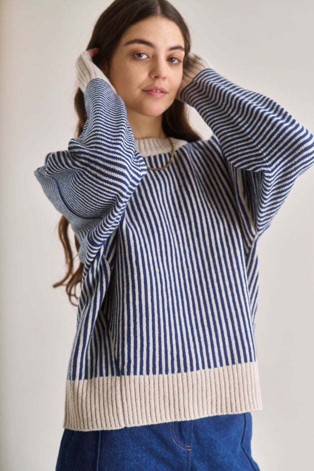 Zizi Stripe Trui Blauw