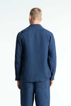 Enda Pocket Shirt Indigo Linen