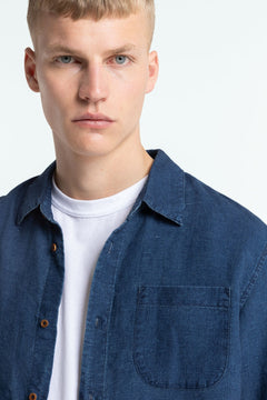 Enda Pocket Shirt Indigo Linen