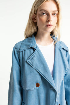 Victoria Denim Trench Coat Quennel Light