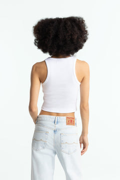 Joou Cropped Racerback Top White