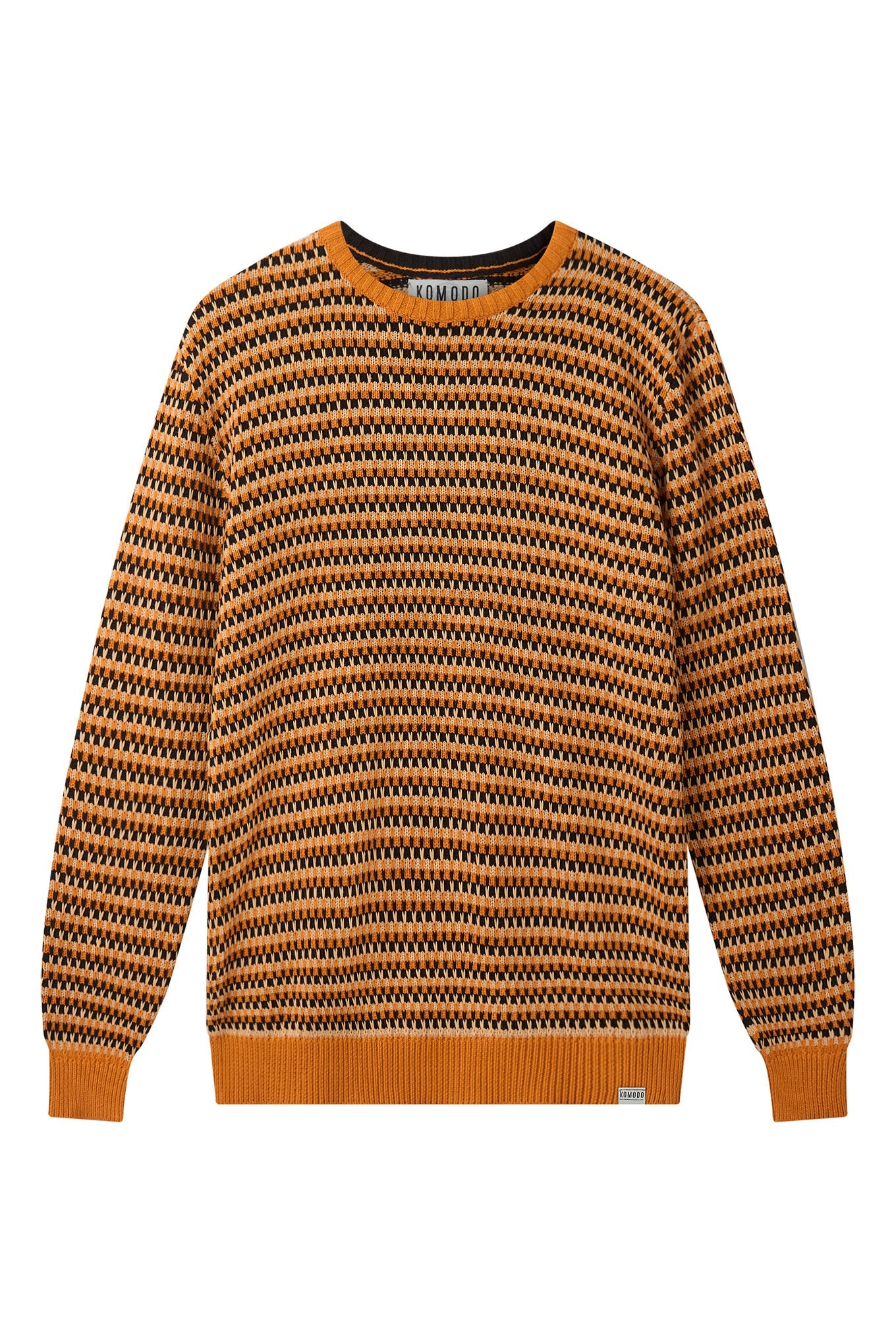 Black organic cotton sweater, front view