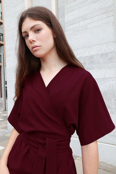 Jade Wrap Dress Burgundy