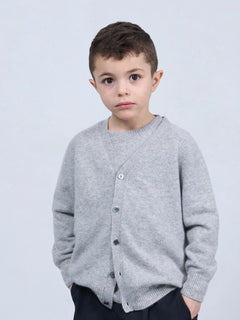 Kids' Cashmere Cardigan Grey